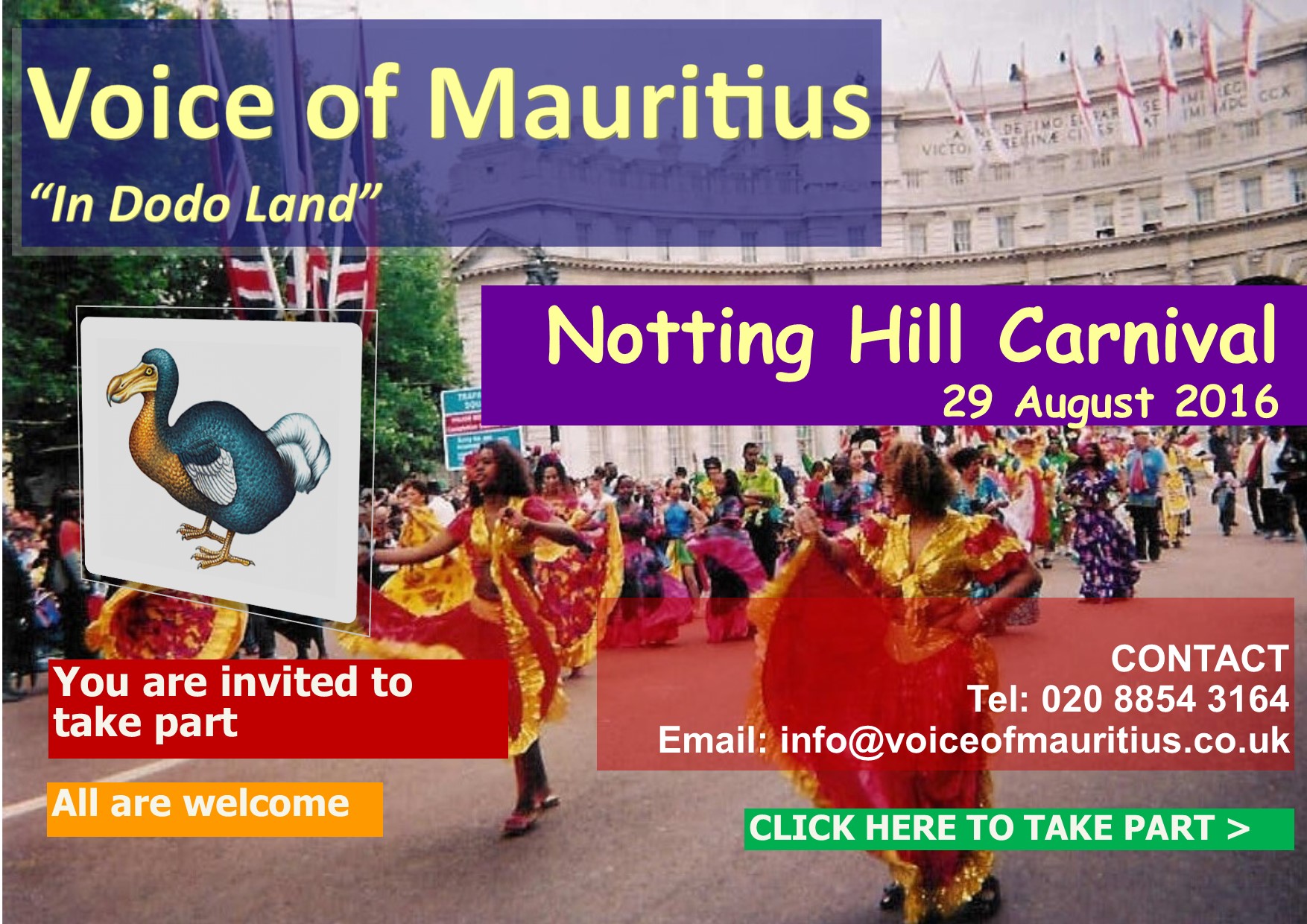Notting Hill Carnival August 2016 coming up